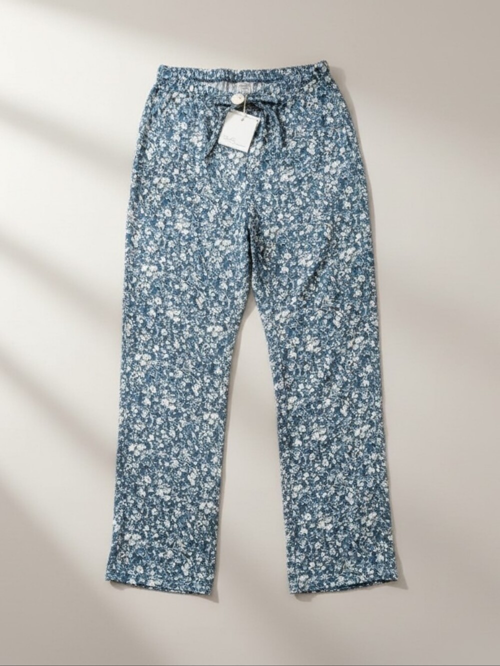 Fashion by Mirabou Blue Moon Blue & White Floral Lounge Pants | NWT | Size Small